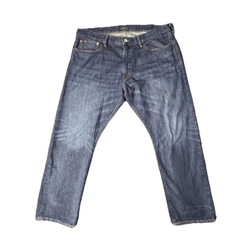 Polo‎ Ralph Lauren Hampton Straight Jeans Mens 38x30 Blue Whiskering Preppy